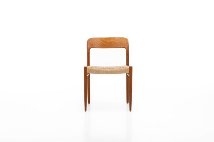 teak papercord dining chairs by niels o mller for jl mllers 1960s set of 8 4799