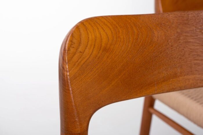 teak papercord dining chairs by niels o mller for jl mllers 1960s set of 8 8482