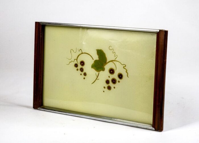 tray with painting of grapes and leaves 1970s 3