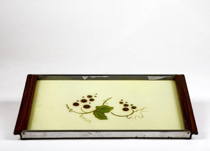 tray with painting of grapes and leaves 1970s 5