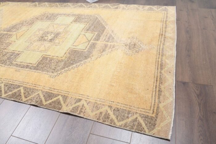 turkish bohemian handmade runner rug in gold 3