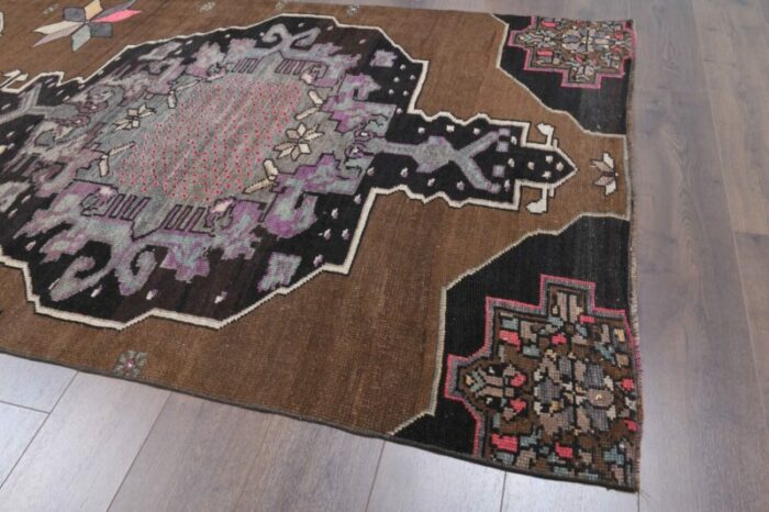 turkish brown wool runner rug 3