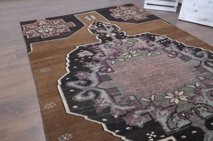 turkish brown wool runner rug 4