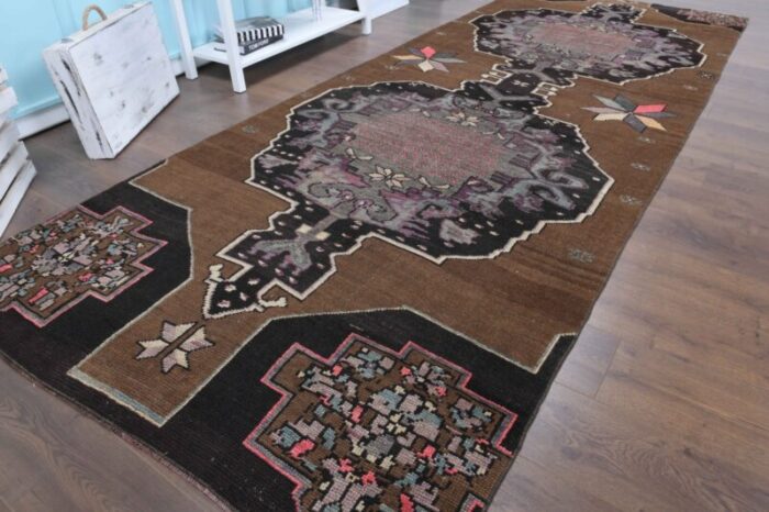 turkish brown wool runner rug 6