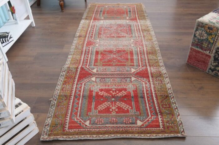 turkish distressed red beige brown farmhouse decor rug 2