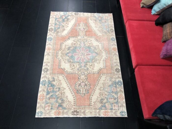 turkish faded orange medalion rug 2