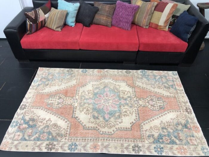 turkish faded orange medalion rug 4