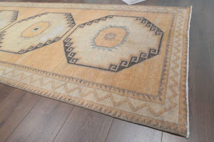 turkish handmade orange runner rug 4