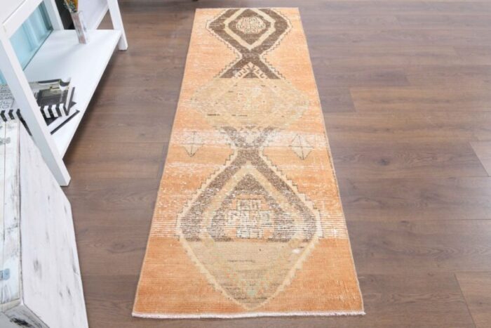 turkish handmade runner rug in burnt orange 2