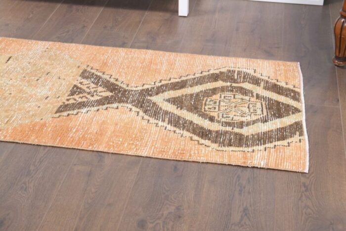 turkish handmade runner rug in burnt orange 5