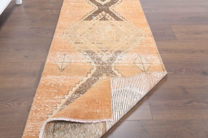 turkish handmade runner rug in burnt orange 7