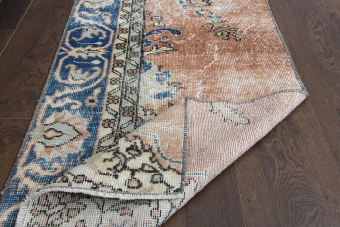 turkish handmade runner rug in coral wool 4