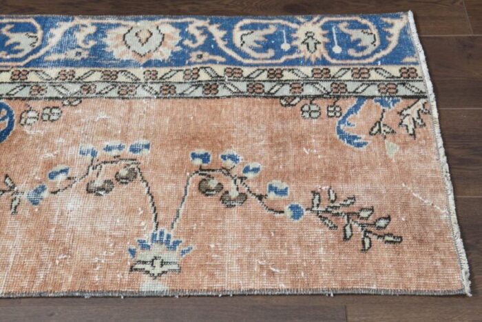 turkish handmade runner rug in coral wool 7