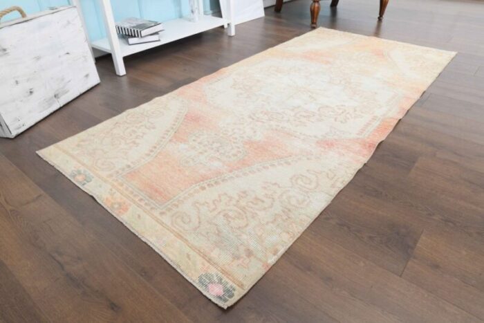 turkish handmade runner rug in faded orange 2