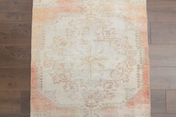 turkish handmade runner rug in faded orange 4