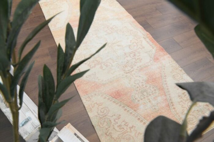 turkish handmade runner rug in faded orange 5