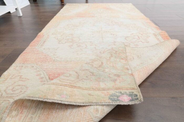 turkish handmade runner rug in faded orange 6