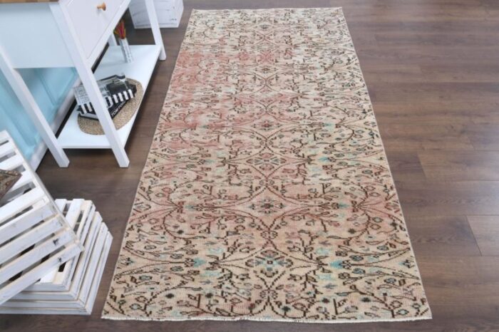 turkish handmade wool farmhouse rug in pink 2