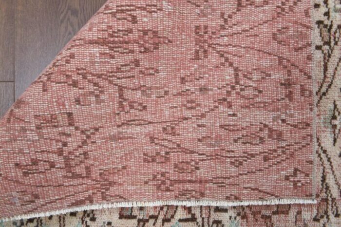 turkish handmade wool farmhouse rug in pink 3