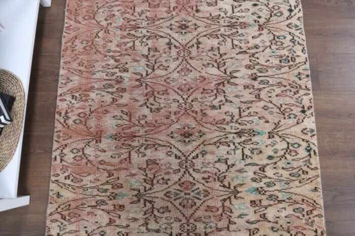 turkish handmade wool farmhouse rug in pink 4