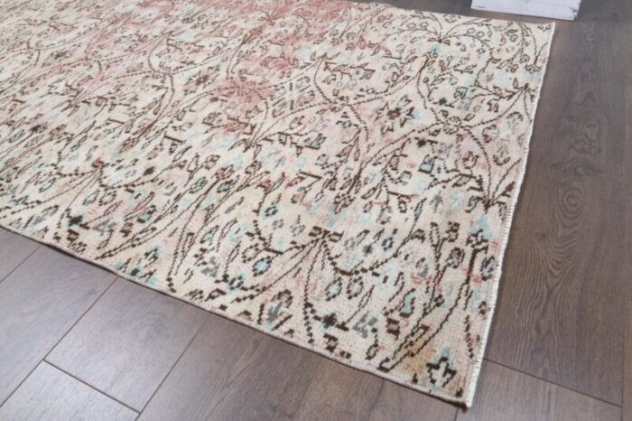 turkish handmade wool farmhouse rug in pink 6