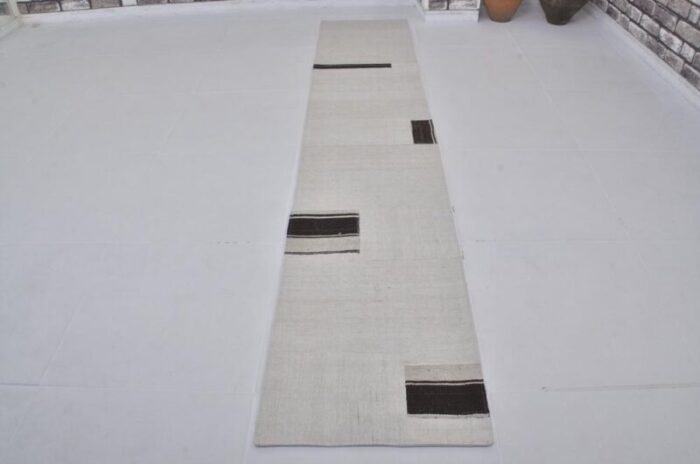 turkish hemp kilim runner rug 1960s 0485