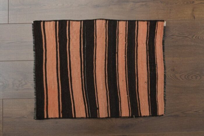 turkish kilim brown rug 1960s 1