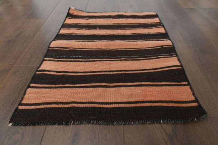 turkish kilim brown rug 1960s 10