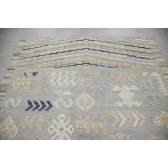 turkish kilim rug early 21st century blue kilim wool flatweave 85 x 105 8074