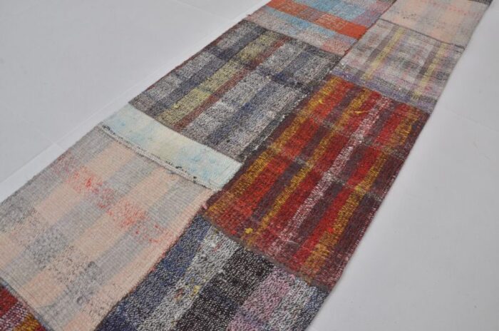 turkish natural wool kilim runner rug 1960s 6179