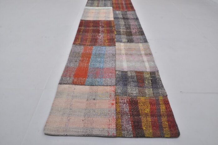 turkish natural wool kilim runner rug 1960s 9202