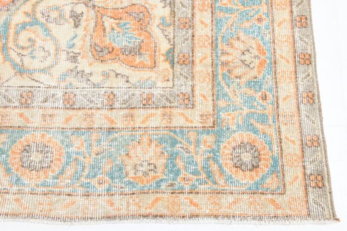 turkish orange wool rug 1960s 16