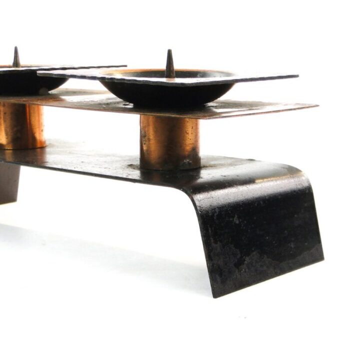 two armed brutalist candleholder germany 1970s 7