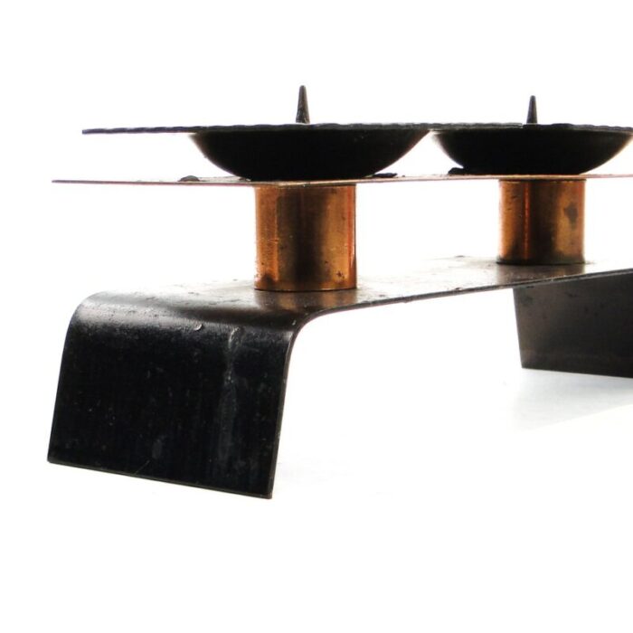 two armed brutalist candleholder germany 1970s 9