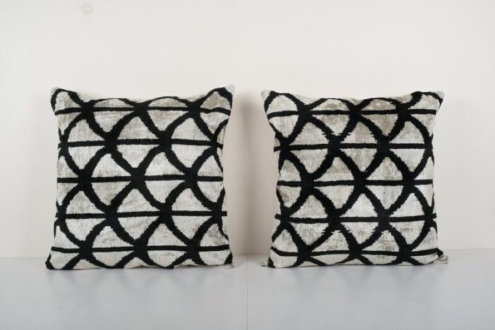 velvet and silk ikat cushion covers 2010s set of 2 1