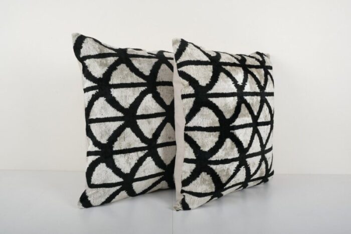 velvet and silk ikat cushion covers 2010s set of 2 4