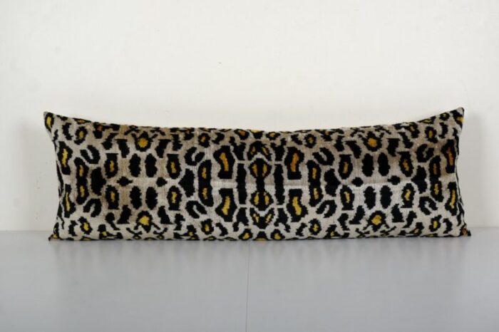 velvet and silk leopard ikat bedding cushion cover 2010s 1