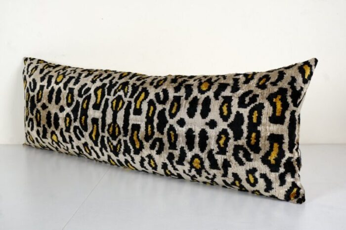 velvet and silk leopard ikat bedding cushion cover 2010s 2