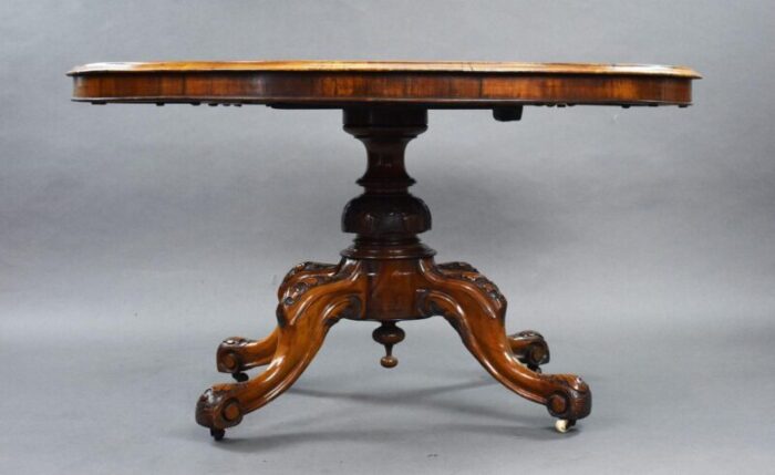 victorian burr walnut oval loo table 1860s 0948