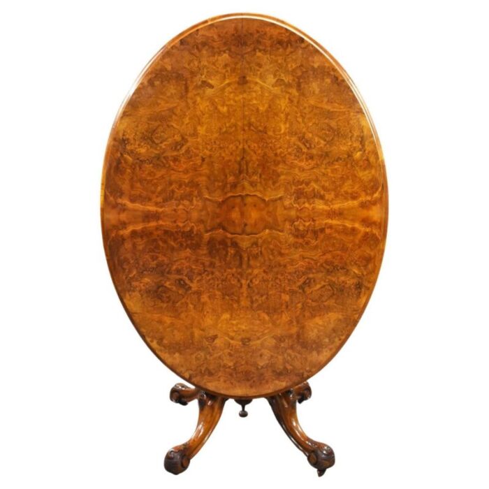 victorian burr walnut oval loo table 1860s 1816