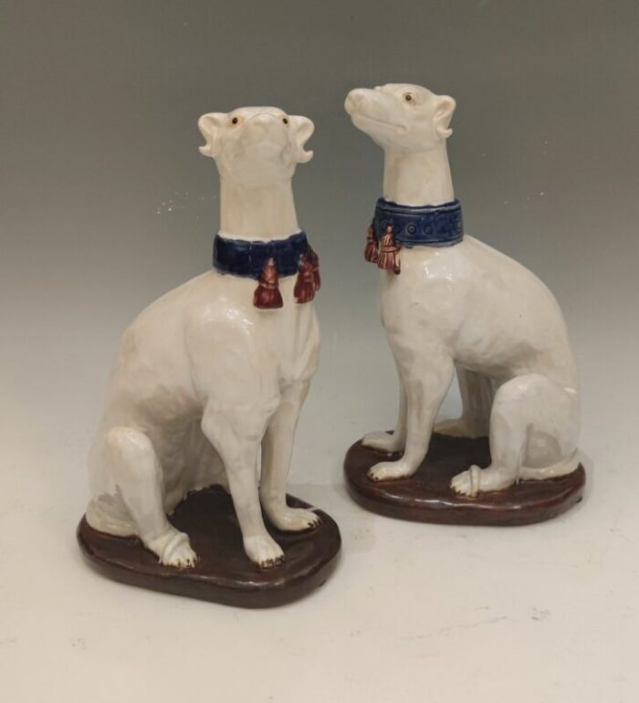 victorian english greyhound sculptures 1890s set of 2 1