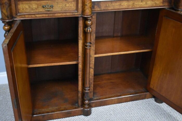 victorian walnut inlaid mirror back sideboard 1880s 1662