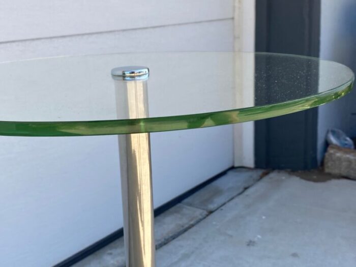 vintage 1940s bauhaus chrome and glass side table 3901