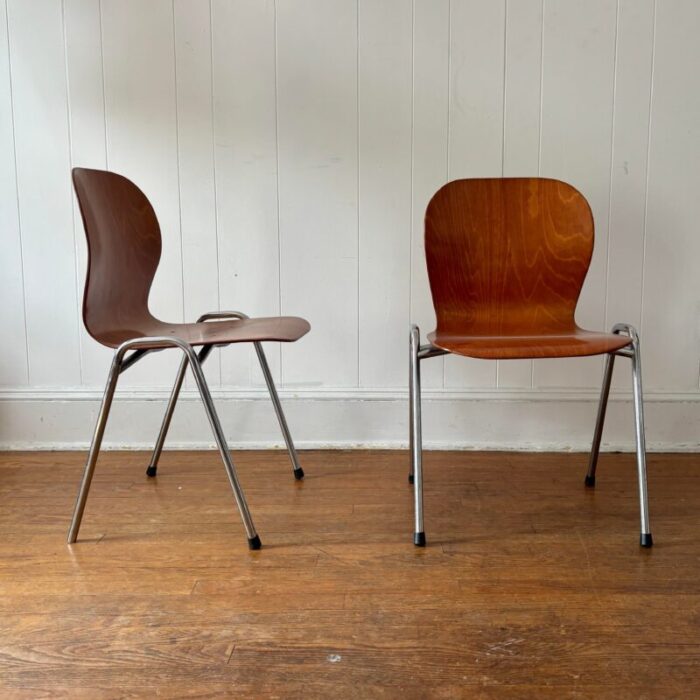 vintage 1960s tubax pagholz bent wood school chairs a pair 3075