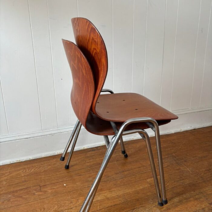 vintage 1960s tubax pagholz bent wood school chairs a pair 3206