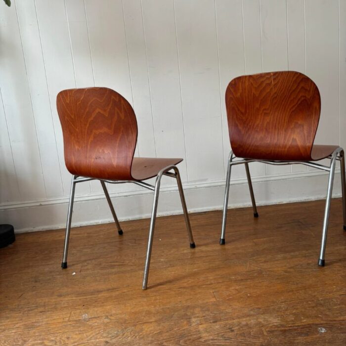 vintage 1960s tubax pagholz bent wood school chairs a pair 6117