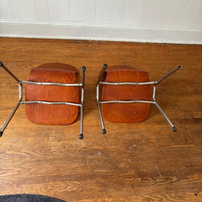 vintage 1960s tubax pagholz bent wood school chairs a pair 7693