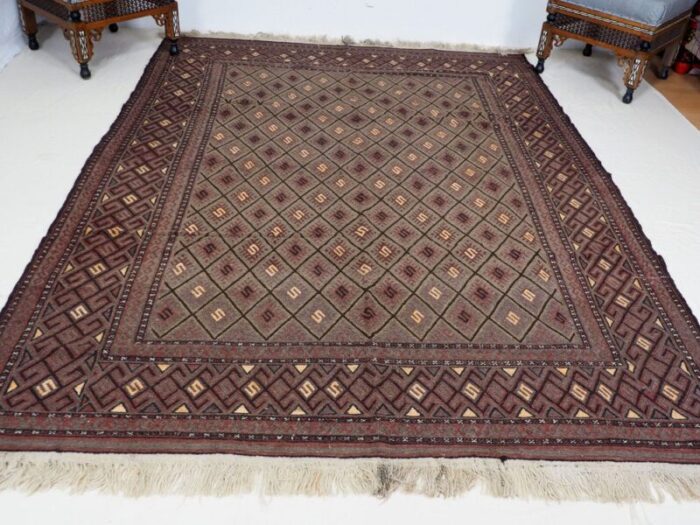 vintage afghan kilim rug 1940s 5