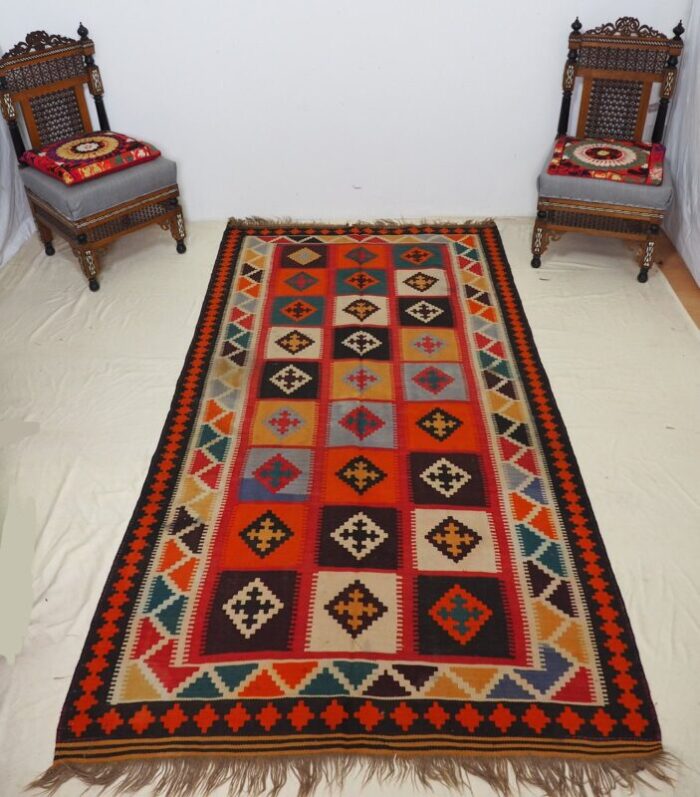 vintage afghan nomadic kilim rug 2 1