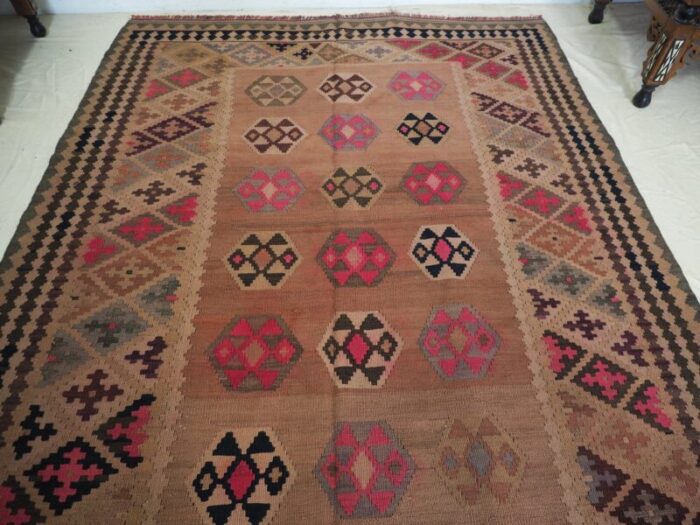 vintage afghan nomadic kilim rug 8